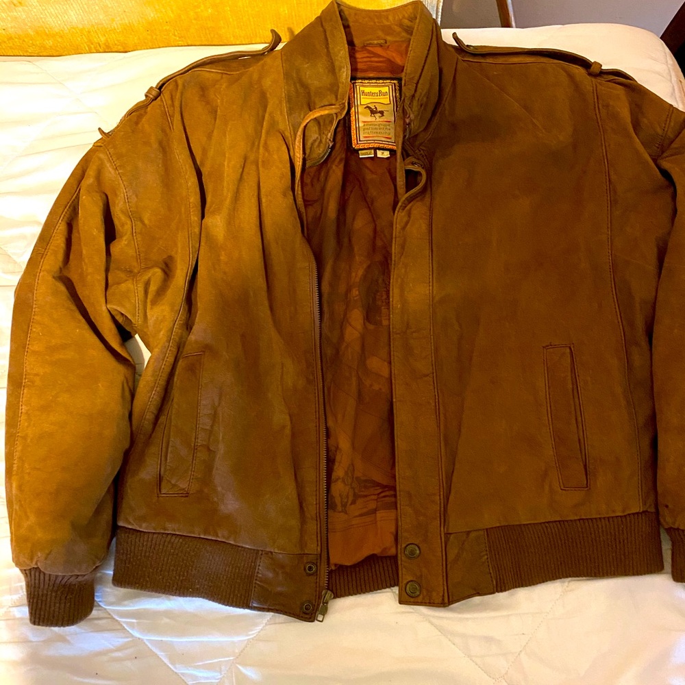 Vintage Mens Hunter Run Type Bomber Leather Jacket